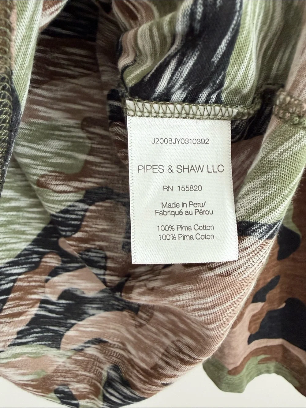Veronica Beard Porter Camo Long Sleeve Tee